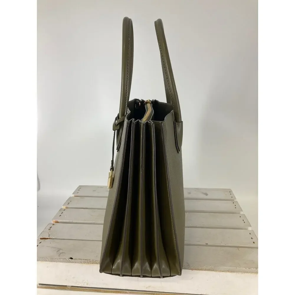 MICHAEL KORS, PEBBLED LEATHER OLIVE GREEEN LARGE HANDBAG